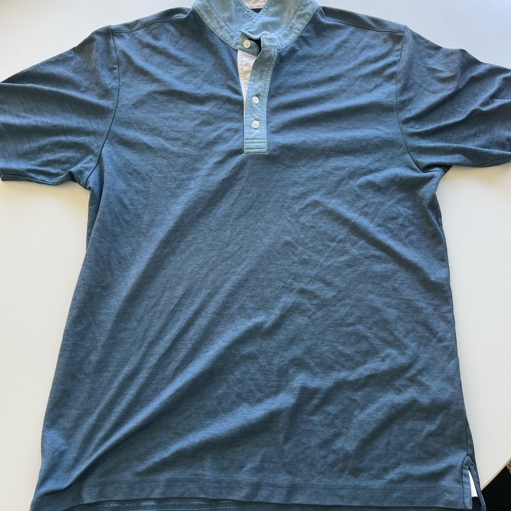 Travis Mathew Denim Blue Polo Shirt